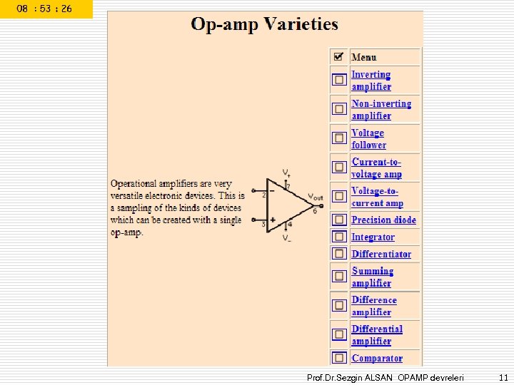 Prof. Dr. Sezgin ALSAN OPAMP devreleri 11 