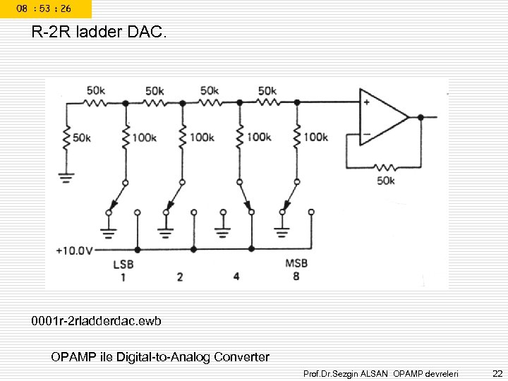 R-2 R ladder DAC. 0001 r-2 rladderdac. ewb OPAMP ile Digital-to-Analog Converter Prof. Dr.