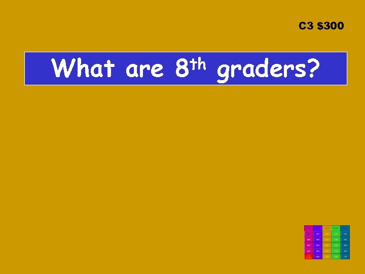 C 3 $300 What are 8 th graders? 