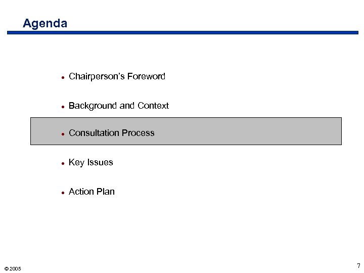 Agenda · · Background and Context · Consultation Process · Key Issues · ©
