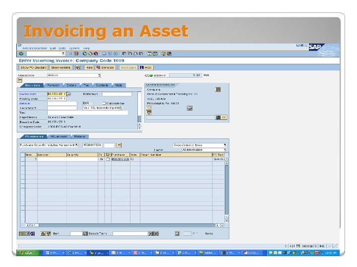 Invoicing an Asset 