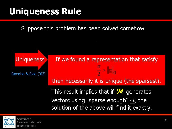 Uniqueness Rule Suppose this problem has been solved somehow Uniqueness If we found a