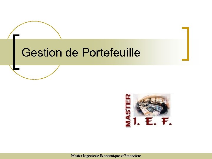 Gestion de Portefeuille 