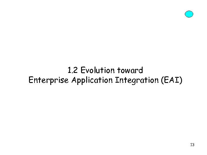 1. 2 Evolution toward Enterprise Application Integration (EAI) 13 