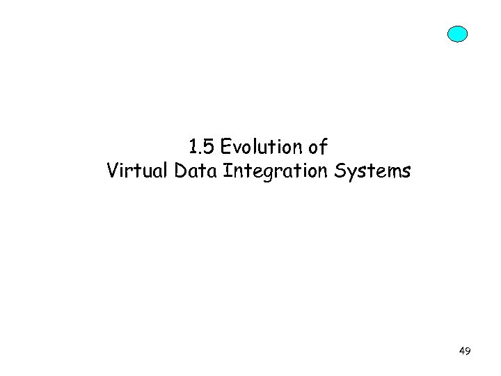 1. 5 Evolution of Virtual Data Integration Systems 49 
