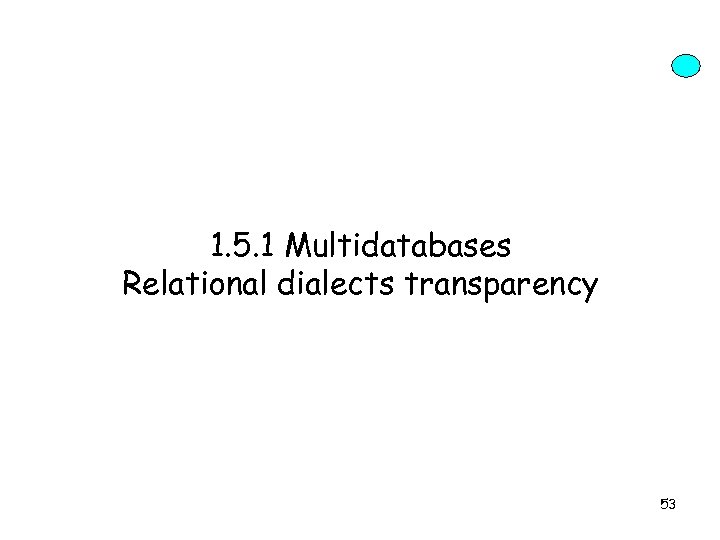 1. 5. 1 Multidatabases Relational dialects transparency 53 