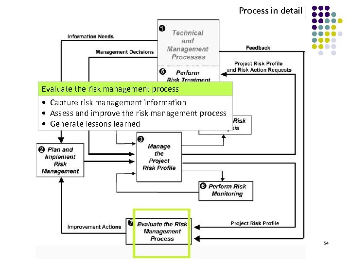 Process in detail Evaluate the risk management process • Capture risk management information •