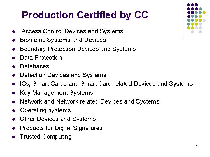 Production Certified by CC l l l l Access Control Devices and Systems Biometric