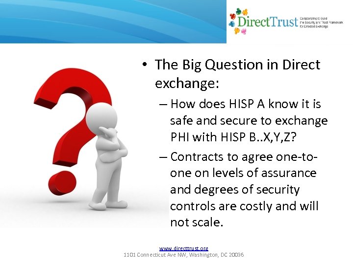  • The Big Question in Direct exchange: – How does HISP A know