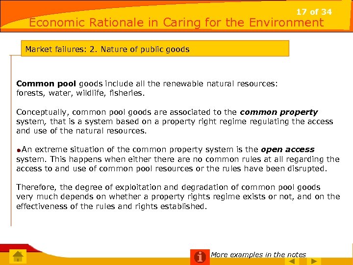 17 of 34 Economic Rationale in Caring for the Environment 17 of 15 Market