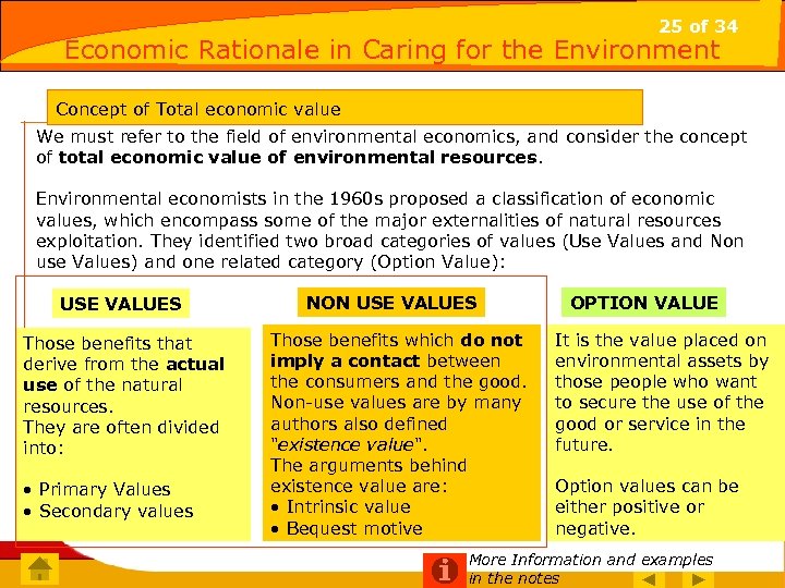 25 of 34 Economic Rationale in Caring for the Environment 25 of 15 Concept