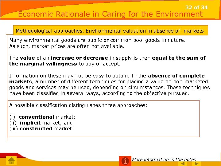 32 of 34 Economic Rationale in Caring for the Environment 32 of 15 Methodological