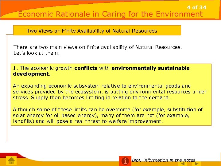 4 of 34 Economic Rationale in Caring for the Environment Two Views on Finite