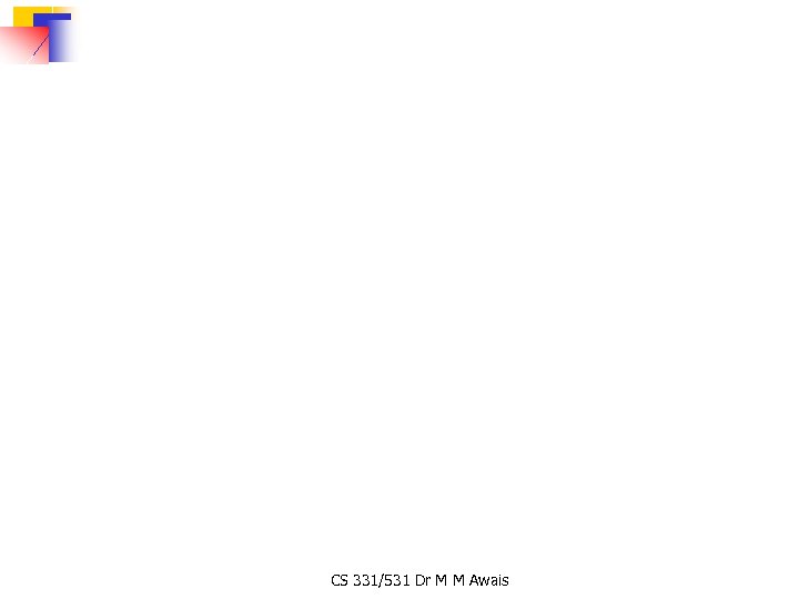CS 331/531 Dr M M Awais 