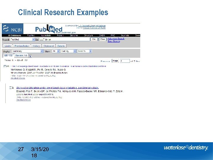 Clinical Research Examples 27 3/15/20 18 