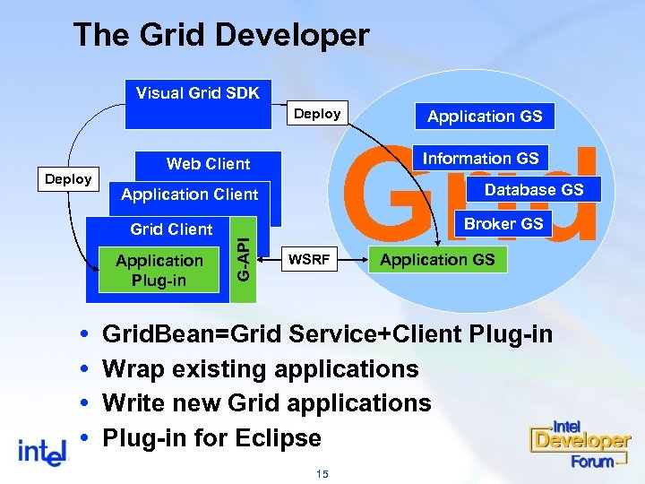 The Grid Developer Visual Grid SDK Deploy Application Plug-in Database GS Application Client Grid