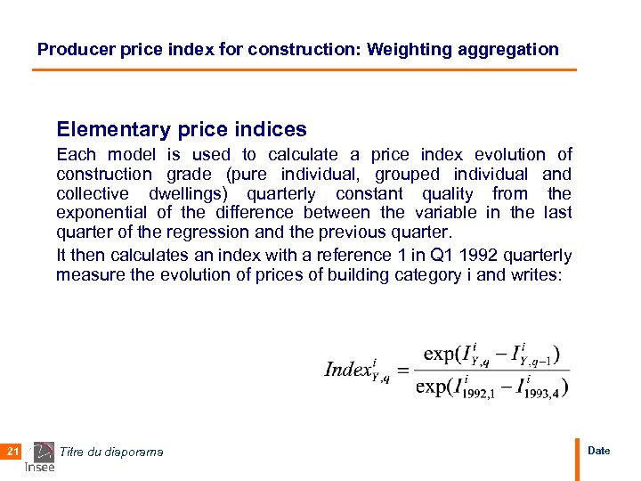 Producer price index for construction Methodological guideline Gérard