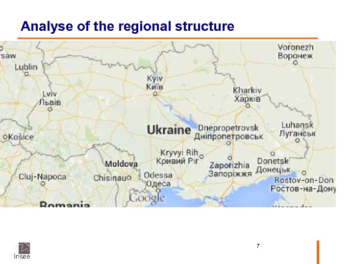 Analyse of the regional structure 7 
