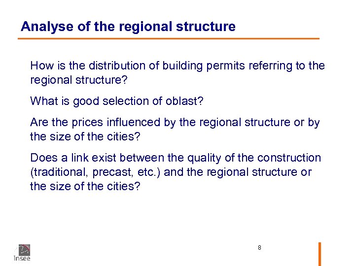 Analyse of the regional structure How is the distribution of building permits referring to