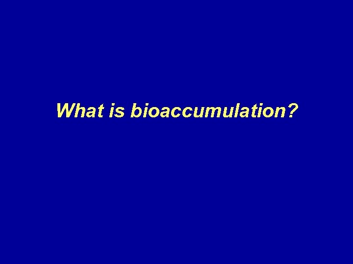 What is bioaccumulation? 
