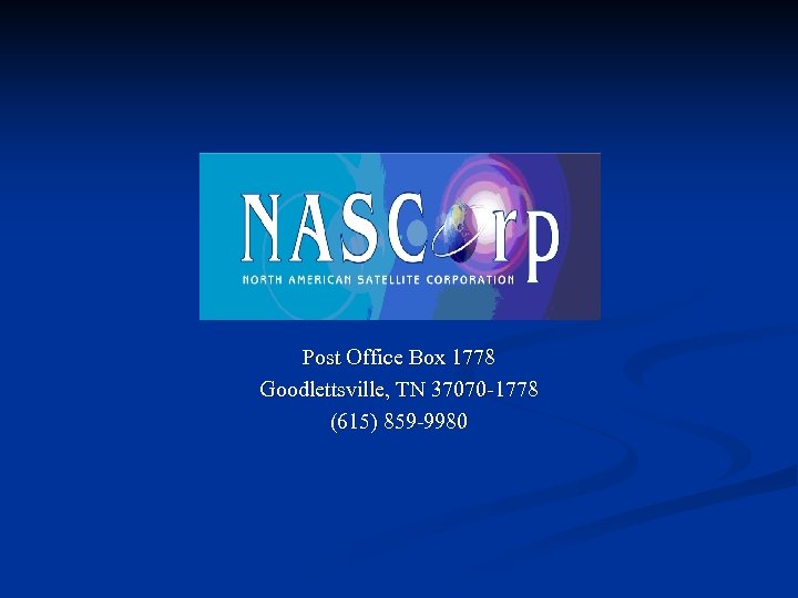 Post Office Box 1778 Goodlettsville, TN 37070 -1778 (615) 859 -9980 