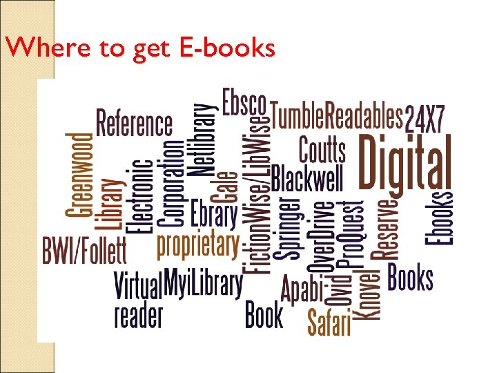 Where to get E-books 