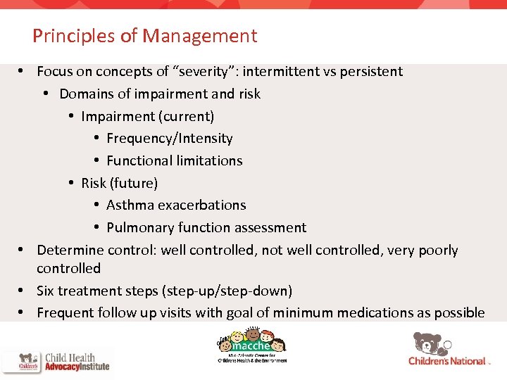 Principles of Management • Focus on concepts of “severity”: intermittent vs persistent • Domains