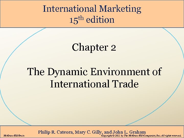 International Marketing 15 th edition Chapter 2 The Dynamic Environment of International Trade Mc.