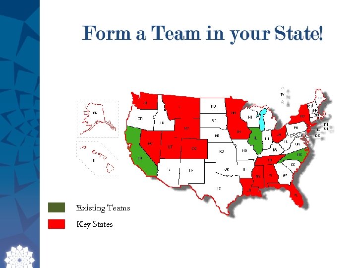 Existing Teams Key States 