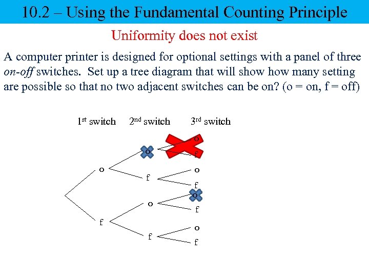 10. 2 – Using the Fundamental Counting Principle Uniformity does not exist A computer