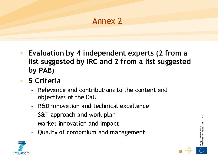 Annex 2 • Evaluation by 4 independent experts (2 from a list suggested by