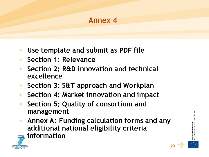 Annex 4 • Use template and submit as PDF file • Section 1: Relevance