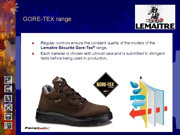 GORE-TEX range ® ® Regular controls ensure the constant quality of the models of