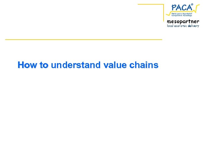 How to understand value chains 