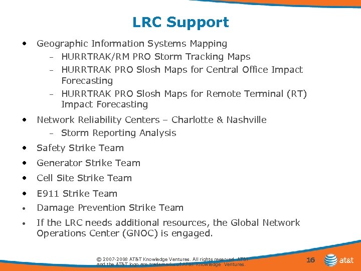 LRC Support • Geographic Information Systems Mapping – HURRTRAK/RM PRO Storm Tracking Maps –