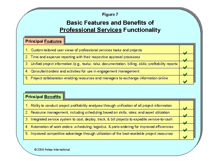 Figure 7 Basic Features and Benefits of Professional Services Functionality Principal Features 1. Custom-tailored