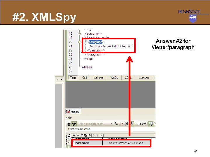#2. XMLSpy Answer #2 for //letter/paragraph 41 