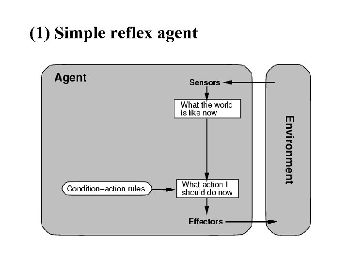 (1) Simple reflex agent 