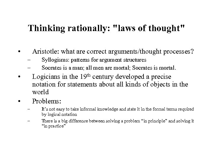 Thinking rationally: 