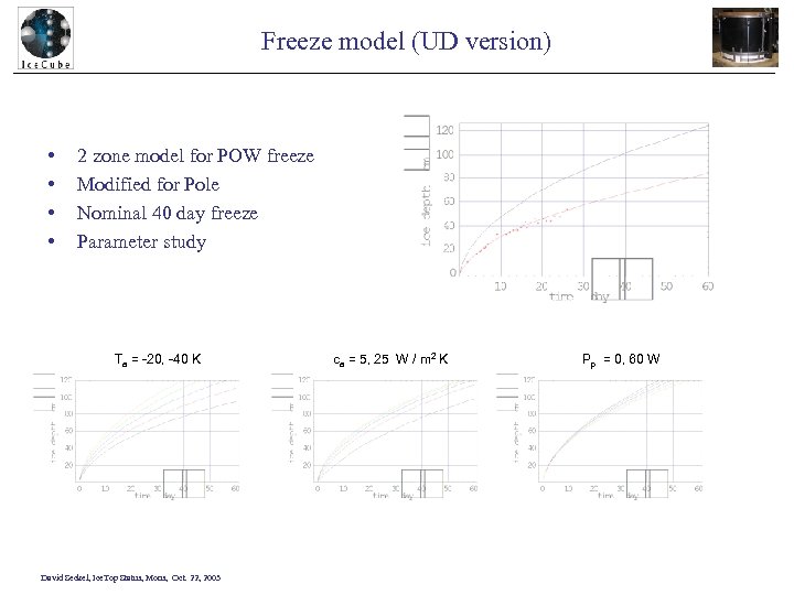 Freeze model (UD version) • • 2 zone model for POW freeze Modified for