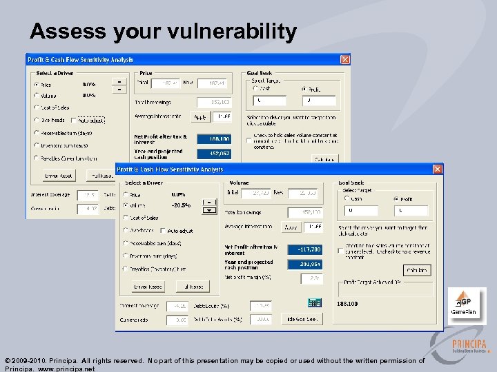 Assess your vulnerability © 2009 -2010. Principa. All rights reserved. No part of this