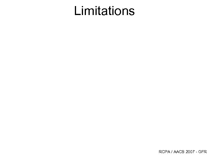 Limitations RCPA / AACB 2007 - GFR 