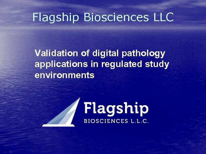 Flagship Biosciences LLC Validation of digital pathology applications in regulated study environments 