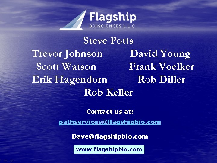 Steve Potts Trevor Johnson David Young Scott Watson Frank Voelker Erik Hagendorn Rob Diller