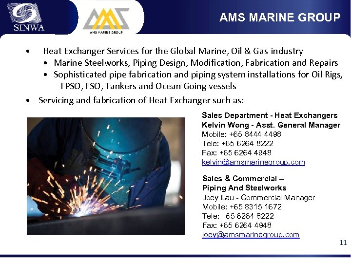 AMS MARINE GROUP • Heat Exchanger Services for the Global Marine, Oil & Gas