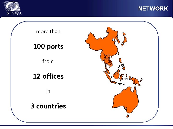 NETWORK more than 100 ports from 12 offices in 3 countries 