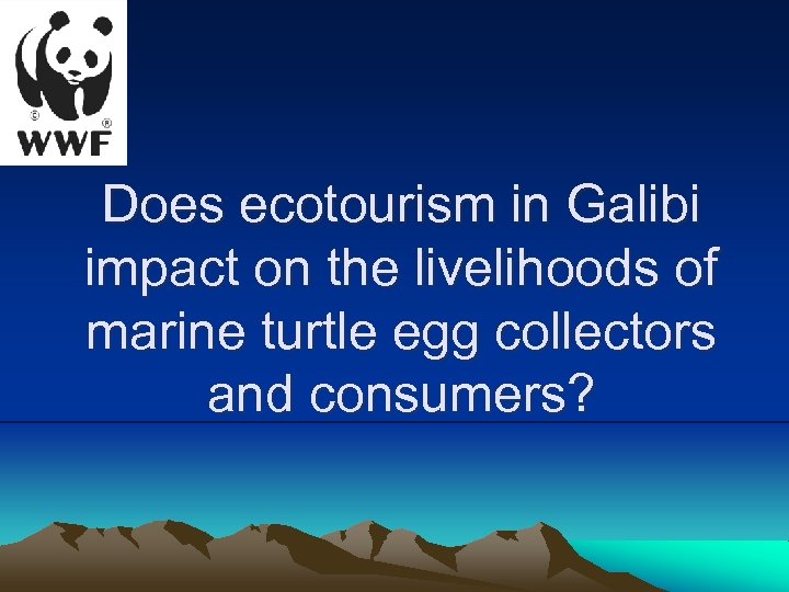 Does ecotourism in Galibi impact on the livelihoods of marine turtle egg collectors and