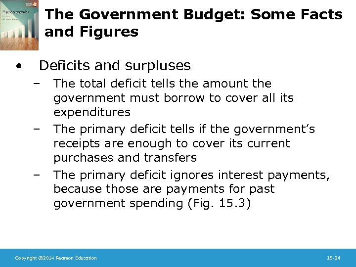 The Government Budget: Some Facts and Figures • Deficits and surpluses – – –
