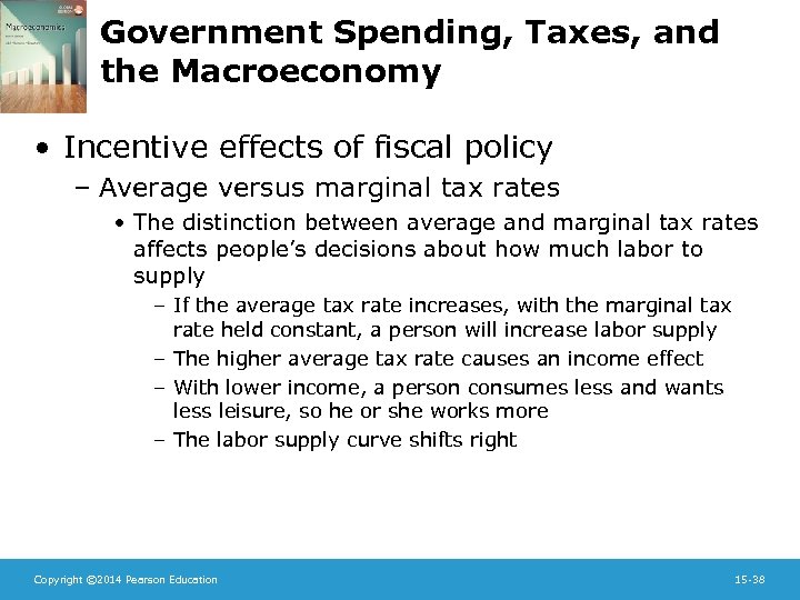 Government Spending, Taxes, and the Macroeconomy • Incentive effects of fiscal policy – Average