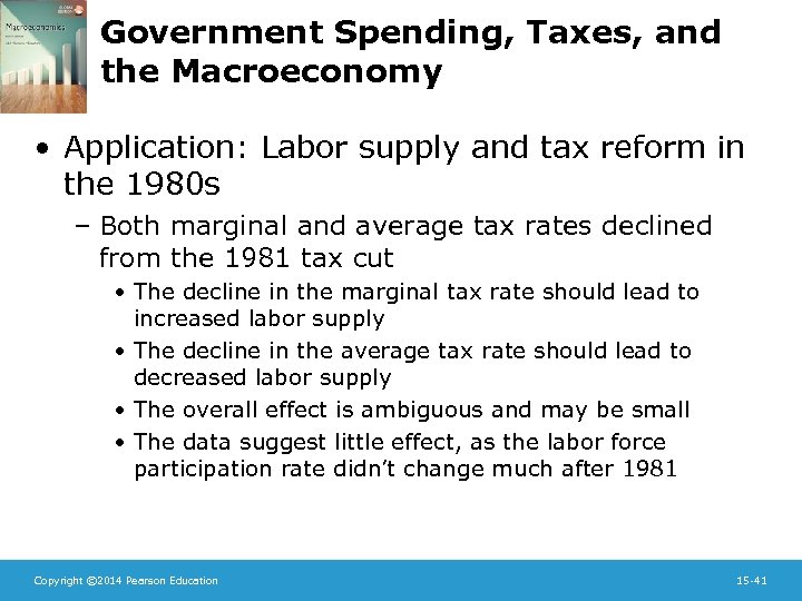 Government Spending, Taxes, and the Macroeconomy • Application: Labor supply and tax reform in